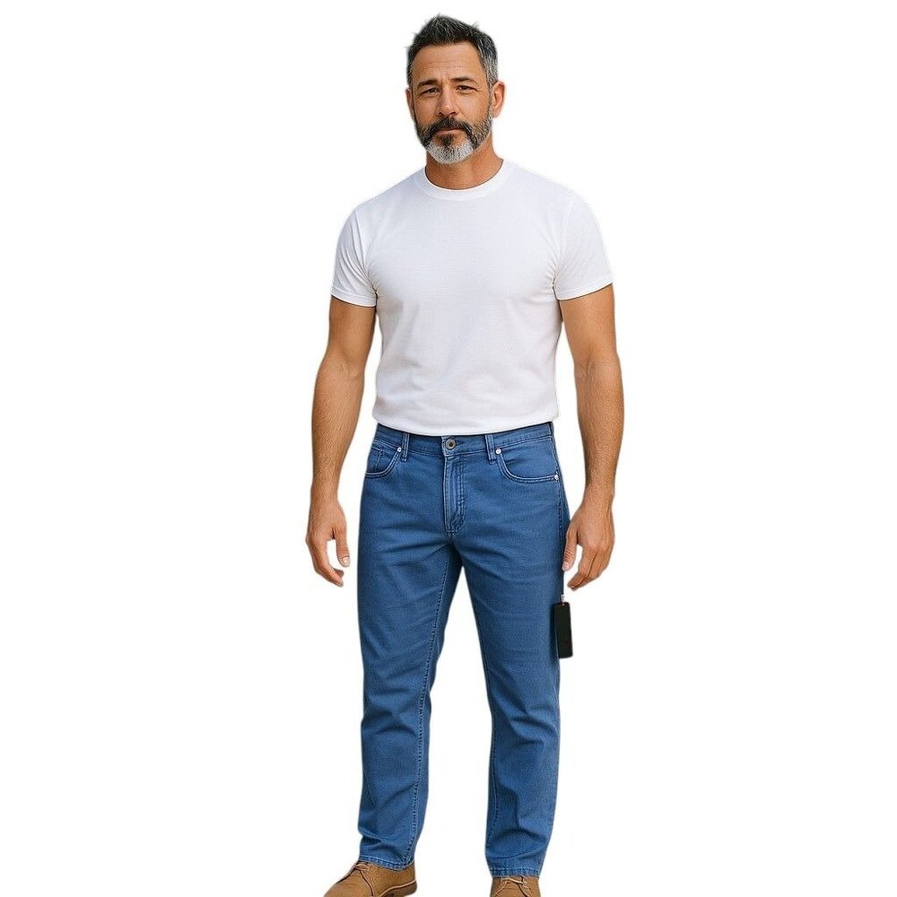 Kiton 5 Pocket Blue Jeans Size 42. New With Tags.